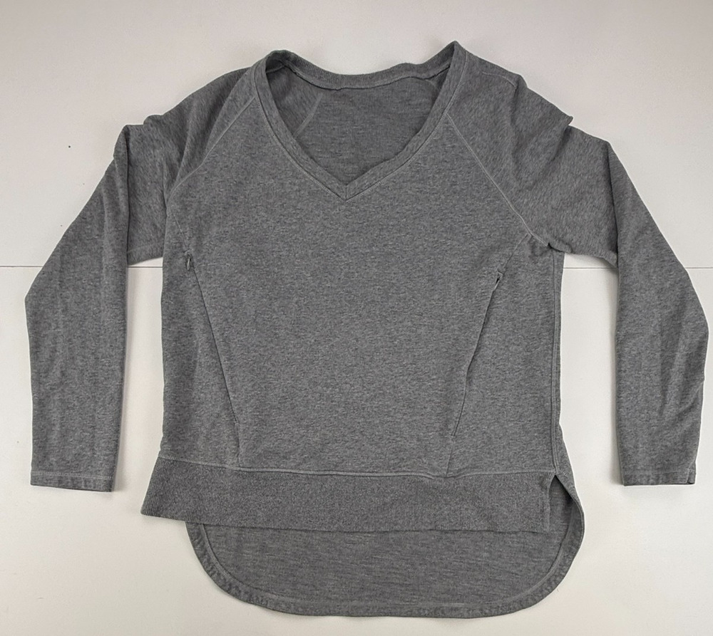 Lululemon Womens Gray Pullover Hoodie Sweatshirt 10 Kangaroo Pocket Athletic